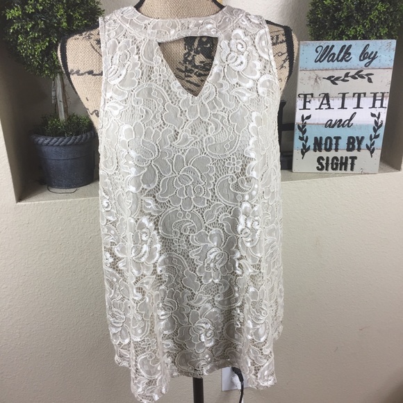 Maurices Tops - Lace top with cut out by Maurices